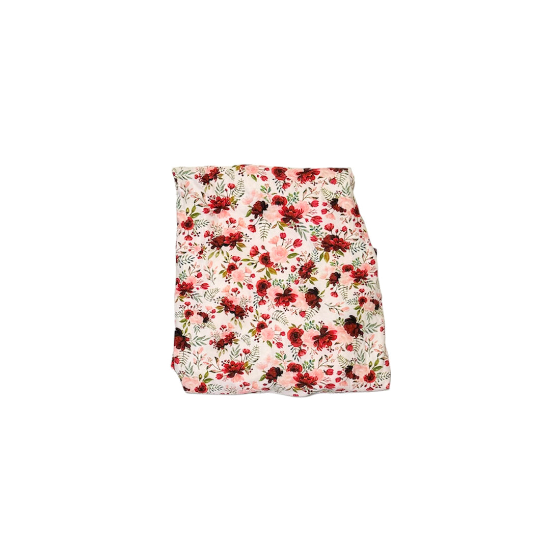 Red/Pink Floral Rib Knit