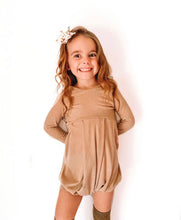 Load image into Gallery viewer, Taupe Rib Knit Long Sleeve Lillie Romper