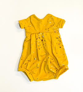 12m Short Sleeve Mustard Star Lillie Romper