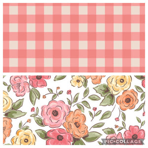 Coral Floral + Gingham